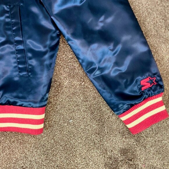 Share San Francisco 49ers Woman's 5 Time Super Bowl Jacket STARTER BLACK XL - Picture 10 of 11